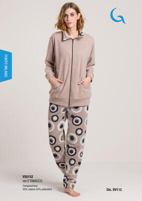 PIGIAMA APERTO DONNA M/L V50152 Tellini S.r.l. Ingrosso Abbigliamento